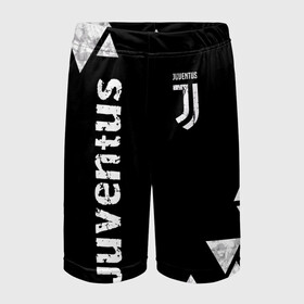 Детские спортивные шорты 3D с принтом Juventus Black and White в городе Новоалтайск,  100% полиэстер
 | пояс оформлен широкой мягкой резинкой, ткань тянется
 | club | football | juventus | белый | италия | клуб | форма | черный | ювентус