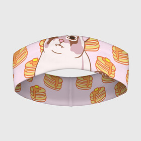 Повязка на голову 3D с принтом Блины в городе Новоалтайск,  |  | cat | fat | internet | meme | pancakes | блины | интернет | кот | лупс | мем