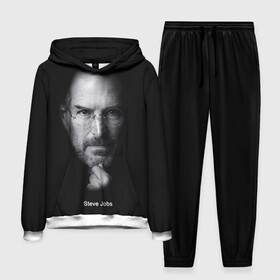 Мужской костюм 3D (с толстовкой) с принтом Steve Jobs в городе Новоалтайск,  |  | Тематика изображения на принте: iphone | steve jobs | стив джобс | эппл