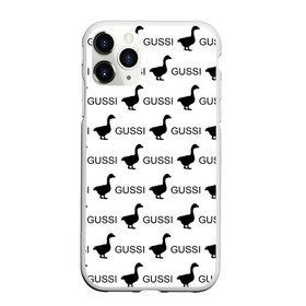 Чехол для iPhone 11 Pro матовый с принтом GUSSI в городе Новоалтайск, Силикон |  | anti brend | gussi | trend | антибренд | гуси | мода | надписи | тренд