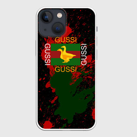 Чехол для iPhone 13 mini с принтом GUSSI в городе Новоалтайск,  |  | anti brend | gussi | trend | антибренд | гуси | мода | надписи | тренд