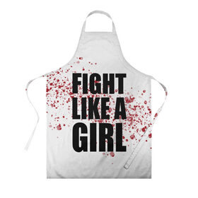 Фартук 3D с принтом Fight like a girl в городе Новоалтайск, 100% полиэстер | общий размер — 65 х 85 см, ширина нагрудника — 26 см, горловина — 53 см, длина завязок — 54 см, общий обхват в поясе — 173 см. Принт на завязках и на горловине наносится с двух сторон, на основной части фартука — только с внешней стороны | 