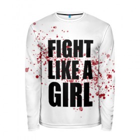 Мужской лонгслив 3D с принтом Fight like a girl в городе Новоалтайск, 100% полиэстер | длинные рукава, круглый вырез горловины, полуприлегающий силуэт | 