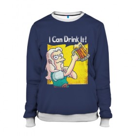 Женский свитшот 3D с принтом Disenchantment.I Can Drink It! в городе Новоалтайск, 100% полиэстер с мягким внутренним слоем | круглый вырез горловины, мягкая резинка на манжетах и поясе, свободная посадка по фигуре | bean | beer | disenchantment | elfo | futurama | luci | mattgroening | netflix | princess | simpsons | бин | люси | люци | мэтгроунинг | разочарование | симпсоны | элфо