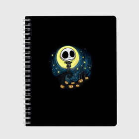Тетрадь с принтом The Nightmare Before Christmas в городе Новоалтайск, 100% бумага | 48 листов, плотность листов — 60 г/м2, плотность картонной обложки — 250 г/м2. Листы скреплены сбоку удобной пружинной спиралью. Уголки страниц и обложки скругленные. Цвет линий — светло-серый
 | before | burton | christmas | horror | jack skellington | nightmare | tim | timothy | walter | бёртон | джек | перед | рождеством | скеллингтон | тим | тимоти | ужастик | ужасы | уолтер