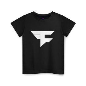 Детская футболка хлопок с принтом FAZE CLAN в городе Новоалтайск, 100% хлопок | круглый вырез горловины, полуприлегающий силуэт, длина до линии бедер | Тематика изображения на принте: action | astralis | awp | counter strike | cs go | cs go global offensive | cybersport | faze clan | game | gamer | hyper beast | shooter | skin | team liquid | киберспорт | оружие | скины