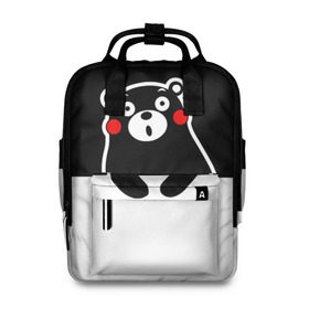 Женский рюкзак 3D с принтом KUMAMON в городе Новоалтайск, 100% полиэстер | лямки с регулируемой длиной, сверху ручки, чтобы рюкзак нести как сумку. Основное отделение закрывается на молнию, как и внешний карман. Внутри два дополнительных кармана, один из которых закрывается на молнию. По бокам два дополнительных кармашка, куда поместится маленькая бутылочка
 | japanese | kumamon | kumamoto | аниме | игрушка | кумамон | кумамото сапурайдзу | персонаж | талисман | япония