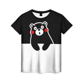 Женская футболка 3D с принтом KUMAMON в городе Новоалтайск, 100% полиэфир ( синтетическое хлопкоподобное полотно) | прямой крой, круглый вырез горловины, длина до линии бедер | japanese | kumamon | kumamoto | аниме | игрушка | кумамон | кумамото сапурайдзу | персонаж | талисман | япония