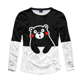 Женский лонгслив 3D с принтом KUMAMON в городе Новоалтайск, 100% полиэстер | длинные рукава, круглый вырез горловины, полуприлегающий силуэт | japanese | kumamon | kumamoto | аниме | игрушка | кумамон | кумамото сапурайдзу | персонаж | талисман | япония