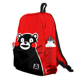 Рюкзак 3D с принтом KUMAMON в городе Новоалтайск, 100% полиэстер | лямки с регулируемой длиной, сверху петелька, чтобы рюкзак можно было повесить на вешалку. Основное отделение закрывается на молнию, как и внешний карман. Внутри два дополнительных кармана, один из которых закрывается на молнию. По бокам два дополнительных кармашка | japanese | kumamon | kumamoto | аниме | игрушка | кумамон | кумамото сапурайдзу | персонаж | талисман | япония