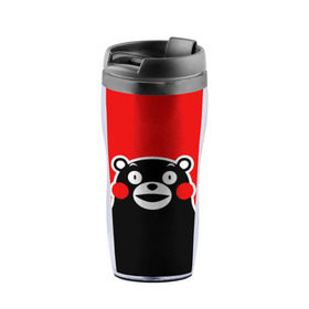 Термокружка-непроливайка с принтом KUMAMON в городе Новоалтайск, внутренняя часть — пищевой пластик, наружная часть — прозрачный пластик, между ними — полиграфическая вставка с рисунком | объем — 350 мл, герметичная крышка | japanese | kumamon | kumamoto | аниме | игрушка | кумамон | кумамото сапурайдзу | персонаж | талисман | япония
