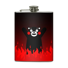 Фляга с принтом KUMAMON в городе Новоалтайск, металлический корпус | емкость 0,22 л, размер 125 х 94 мм. Виниловая наклейка запечатывается полностью | japanese | kumamon | kumamoto | аниме | игрушка | кумамон | кумамото сапурайдзу | персонаж | талисман | япония
