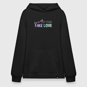Худи SuperOversize хлопок с принтом FAKE LOVE BTS в городе Новоалтайск, 70% хлопок, 30% полиэстер, мягкий начес внутри | карман-кенгуру, эластичная резинка на манжетах и по нижней кромке, двухслойный капюшон
 | bangtan boys | beyond the scene | bts | fake love | k pop | music | арэм | ви | джей хоуп | джин | музыка | сюга | чимин | чонгук