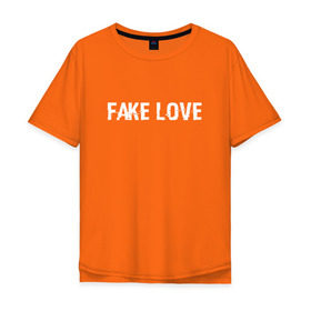 Мужская футболка хлопок Oversize с принтом FAKE LOVE в городе Новоалтайск, 100% хлопок | свободный крой, круглый ворот, “спинка” длиннее передней части | bangtan boys | beyond the scene | bts | fake love | k pop | music | арэм | ви | джей хоуп | джин | музыка | сюга | чимин | чонгук