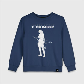Детский свитшот хлопок с принтом Tomb Raider LOGO в городе Новоалтайск, 100% хлопок | круглый вырез горловины, эластичные манжеты, пояс и воротник | воительница | женщина | игра | крофт | лара | персонаж