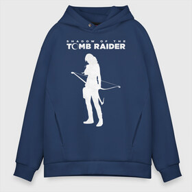 Мужское худи Oversize хлопок с принтом Tomb Raider LOGO в городе Новоалтайск, френч-терри — 70% хлопок, 30% полиэстер. Мягкий теплый начес внутри —100% хлопок | боковые карманы, эластичные манжеты и нижняя кромка, капюшон на магнитной кнопке | воительница | женщина | игра | крофт | лара | персонаж