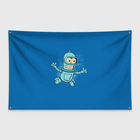 Флаг-баннер с принтом Bender Nevermind в городе Новоалтайск, 100% полиэстер | размер 67 х 109 см, плотность ткани — 95 г/м2; по краям флага есть четыре люверса для крепления | bender | futurama | mult | nevermind | nirvana | simpsons | zoidberg | бендер | зойдберг | мульт | мультик | мультфильм | симпсоны | футурама