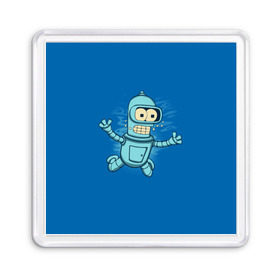 Магнит 55*55 с принтом Bender Nevermind в городе Новоалтайск, Пластик | Размер: 65*65 мм; Размер печати: 55*55 мм | Тематика изображения на принте: bender | futurama | mult | nevermind | nirvana | simpsons | zoidberg | бендер | зойдберг | мульт | мультик | мультфильм | симпсоны | футурама