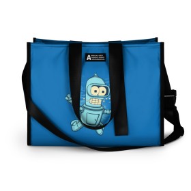 Сумка-шоппер 3D с принтом Bender Nevermind в городе Новоалтайск, 100% полиэстер | застегивается на металлическую кнопку; внутренний карман застегивается на молнию. Стенки укреплены специальным мягким материалом, чтобы защитить содержимое от несильных ударов
 | bender | futurama | mult | nevermind | nirvana | simpsons | zoidberg | бендер | зойдберг | мульт | мультик | мультфильм | симпсоны | футурама