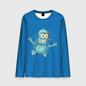 Мужской лонгслив 3D с принтом Bender Nevermind в городе Новоалтайск, 100% полиэстер | длинные рукава, круглый вырез горловины, полуприлегающий силуэт | bender | futurama | mult | nevermind | nirvana | simpsons | zoidberg | бендер | зойдберг | мульт | мультик | мультфильм | симпсоны | футурама