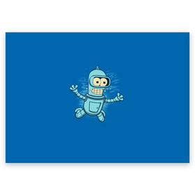 Поздравительная открытка с принтом Bender Nevermind в городе Новоалтайск, 100% бумага | плотность бумаги 280 г/м2, матовая, на обратной стороне линовка и место для марки
 | bender | futurama | mult | nevermind | nirvana | simpsons | zoidberg | бендер | зойдберг | мульт | мультик | мультфильм | симпсоны | футурама