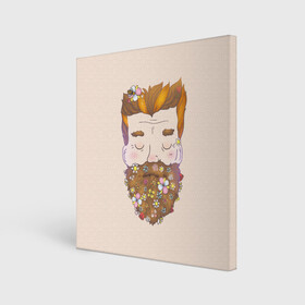 Холст квадратный с принтом Бородач в городе Новоалтайск, 100% ПВХ |  | beard | beards | hipster | man | men | борода | бородач | бородачей | бороды | культ | люблю | пчела | усы | хипстер | цветы | чел | человек