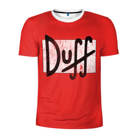 Мужская футболка 3D спортивная с принтом Duff Beer в городе Новоалтайск, 100% полиэстер с улучшенными характеристиками | приталенный силуэт, круглая горловина, широкие плечи, сужается к линии бедра | Тематика изображения на принте: beer | donut | duff | fun | homer | joke | simpson | simpsons | гомер | дафф | пончик | прикол | приколы | симпсон | симпсоны