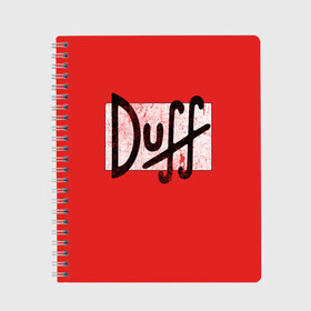 Тетрадь с принтом Duff Beer в городе Новоалтайск, 100% бумага | 48 листов, плотность листов — 60 г/м2, плотность картонной обложки — 250 г/м2. Листы скреплены сбоку удобной пружинной спиралью. Уголки страниц и обложки скругленные. Цвет линий — светло-серый
 | beer | donut | duff | fun | homer | joke | simpson | simpsons | гомер | дафф | пончик | прикол | приколы | симпсон | симпсоны