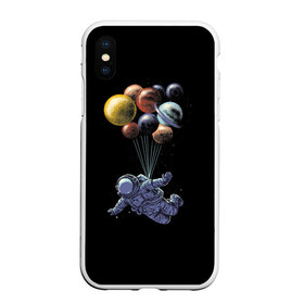 Чехол для iPhone XS Max матовый с принтом Космонавт на Шариках в городе Новоалтайск, Силикон | Область печати: задняя сторона чехла, без боковых панелей | galaxy | planet | planets | space | spaceman | star | stars | галактика | галактики | звезда | звезды | космонавт | космос | планета | планеты | шары