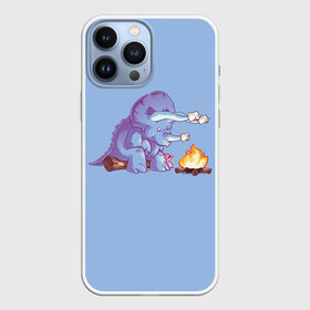 Чехол для iPhone 13 Pro Max с принтом Трицератопс у Костра в городе Новоалтайск,  |  | dino | dinosaur | fire | flame | park | world | динозавр | динозавры | костер | мир | огонь | парк | периода | трицератопс | трицератопсы | юрского