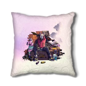 Подушка 3D с принтом Fortnite. Drift and Lama в городе Новоалтайск, наволочка – 100% полиэстер, наполнитель – холлофайбер (легкий наполнитель, не вызывает аллергию). | состоит из подушки и наволочки. Наволочка на молнии, легко снимается для стирки | battle | drift | epic | fortnite | games | lama | royale | save | soldier | world | битва | дрифт | королевская | лама | солдат | фортнайт