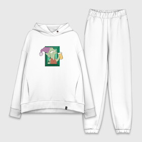 Женский костюм хлопок Oversize с принтом Disenchantment. Elfo в городе Новоалтайск,  |  | bean | beer | disenchantment | elfo | futurama | luci | mattgroening | netflix | princess | simpsons | бин | люси | люци | мэтгроунинг | разочарование | симпсоны | элфо