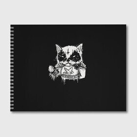 Альбом для рисования с принтом Dark Cat в городе Новоалтайск, 100% бумага
 | матовая бумага, плотность 200 мг. | Тематика изображения на принте: cat | cats | dark | kitten | kitty | pussy | satan | дикий | злой | кот | котенок | котик | котики | коты | котята | кошка | кошки | мрачный | сатанист | черный
