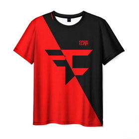 Мужская футболка 3D с принтом FAZE CLAN: Red-Black в городе Новоалтайск, 100% полиэфир | прямой крой, круглый вырез горловины, длина до линии бедер | counter strike | cs go | cs:go | esport | faze clan | game | geometry | texture | геометрия | игра | киберспорт | кс го | кс гоу | текстура | фазе клан