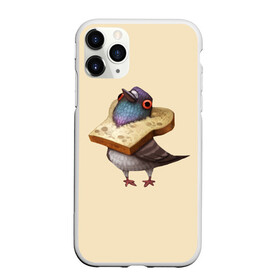 Чехол для iPhone 11 Pro Max матовый с принтом Голубь и Хлебушек в городе Новоалтайск, Силикон |  | bird | birds | bread | dove | doves | fly | wing | wings | голуби | голубь | клюв | когти | крыло | крылышки | крылья | полет | птица | птицы | птичка | птички | хлеб