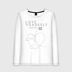 Женский лонгслив хлопок с принтом Love yourself ANSWER в городе Новоалтайск, 100% хлопок |  | bts bangtan boys бантаны бтс