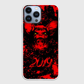 Чехол для iPhone 13 Pro Max с принтом Красный поросенок в городе Новоалтайск,  |  | 2019 | боров | брызги | веселье | взгляд | год | домашнее | животное | капли | красный | кровь | подарок | поздравление | поросенок | праздник | радость | рождество | с новым годом | свинья