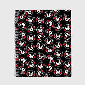 Тетрадь с принтом KUMAMON в городе Новоалтайск, 100% бумага | 48 листов, плотность листов — 60 г/м2, плотность картонной обложки — 250 г/м2. Листы скреплены сбоку удобной пружинной спиралью. Уголки страниц и обложки скругленные. Цвет линий — светло-серый
 | bear | japanese | kumamon | kumamoto | аниме | игрушка | кумамон | кумамото сапурайдзу | медведь | мишка | персонаж | талисман | япония