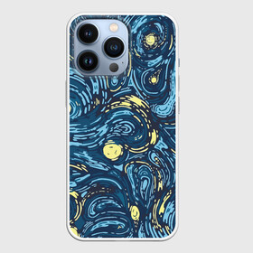 Чехол для iPhone 13 Pro с принтом Ван Гог. Звездная Ночь в городе Новоалтайск,  |  | Тематика изображения на принте: вангог | живопись | искусство | картина | краска | синий | художник