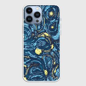 Чехол для iPhone 13 Pro Max с принтом Ван Гог. Звездная Ночь в городе Новоалтайск,  |  | Тематика изображения на принте: вангог | живопись | искусство | картина | краска | синий | художник