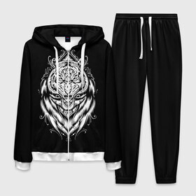 Мужской костюм 3D с принтом Dark Tiger в городе Новоалтайск, 100% полиэстер | Манжеты и пояс оформлены тканевой резинкой, двухслойный капюшон со шнурком для регулировки, карманы спереди | africa | creepy | dark | desert | predator | scary | tiger | tigers | африка | жуткий | мрачный | пустыня | страшный | тигр | тигренок | тигрица | тигрицы | тигры | тигрята | хищник