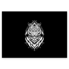 Поздравительная открытка с принтом Dark Tiger в городе Новоалтайск, 100% бумага | плотность бумаги 280 г/м2, матовая, на обратной стороне линовка и место для марки
 | Тематика изображения на принте: africa | creepy | dark | desert | predator | scary | tiger | tigers | африка | жуткий | мрачный | пустыня | страшный | тигр | тигренок | тигрица | тигрицы | тигры | тигрята | хищник
