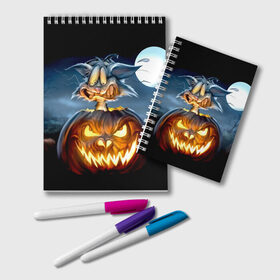 Блокнот с принтом Halloween в городе Новоалтайск, 100% бумага | 48 листов, плотность листов — 60 г/м2, плотность картонной обложки — 250 г/м2. Листы скреплены удобной пружинной спиралью. Цвет линий — светло-серый
 | Тематика изображения на принте: аниме | ведьма | девушка | зомби | ирландия | кладбище | колдун | кости | кошки | летучие | луна | мертвец | мёртвые | монстры | мыши | ночь | оборотни | пауки | паутина | подарок | праздник | свет | свечи