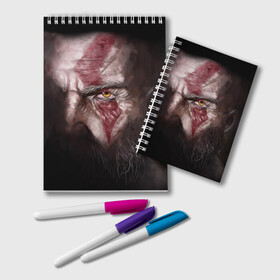 Блокнот с принтом God of War в городе Новоалтайск, 100% бумага | 48 листов, плотность листов — 60 г/м2, плотность картонной обложки — 250 г/м2. Листы скреплены удобной пружинной спиралью. Цвет линий — светло-серый
 | Тематика изображения на принте: god | god of war | kratos | war | бог | бог войны | война | пиратs