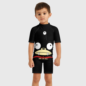 Детский купальный костюм 3D с принтом Футурама   зверек в городе Новоалтайск, Полиэстер 85%, Спандекс 15% | застежка на молнии на спине | bender | fry | futurama | planet express | бендер | гипножаба | зойдберг | лила | фрай | футурама