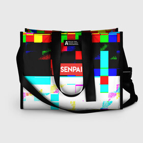 Сумка-шоппер 3D с принтом SENPAI в городе Новоалтайск, 100% полиэстер | застегивается на металлическую кнопку; внутренний карман застегивается на молнию. Стенки укреплены специальным мягким материалом, чтобы защитить содержимое от несильных ударов
 | alien | anime | axegao | fight | game | manga | martial artist | senpai | аниме | арт | персонажи | япония
