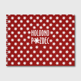 Альбом для рисования с принтом HOLODNO P*IZDEC в городе Новоалтайск, 100% бумага
 | матовая бумага, плотность 200 мг. | Тематика изображения на принте: christmas | holodno | snow | winter | winter is coming | зима близко | новогодний | новый год | снег | холодно