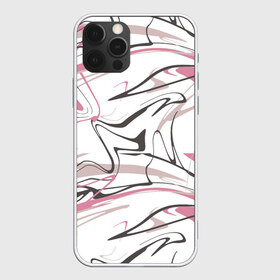 Чехол для iPhone 12 Pro Max с принтом Хаотичные линии в городе Новоалтайск, Силикон |  | Тематика изображения на принте: абстракция | розовый | цвет | черный
