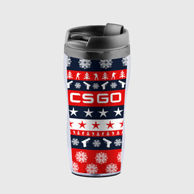 Термокружка-непроливайка с принтом CS GO НОВОГОДНИЙ в городе Новоалтайск, внутренняя часть — пищевой пластик, наружная часть — прозрачный пластик, между ними — полиграфическая вставка с рисунком | объем — 350 мл, герметичная крышка | Тематика изображения на принте: action | astralis | awp | christmas | counter strike | cs go | cs go global offensive | cybersport | faze clan | game | gamer | hyper beast | shooter | skin | snow | team liquid | winter | winter is coming | зима близко | киберспорт | новогодни