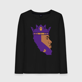 Женский лонгслив хлопок с принтом Lebron - The King в городе Новоалтайск, 100% хлопок |  | cavaliers | cleveland | coach | james | king | lakers | lebron | los angeles | nba | player | slam dunk | sport | team | баскетбол | борода | джеймс | игрок | кавальерс | кливленд | король | леброн | лейкерс | лос анджелес | нба | слэм данк | сп